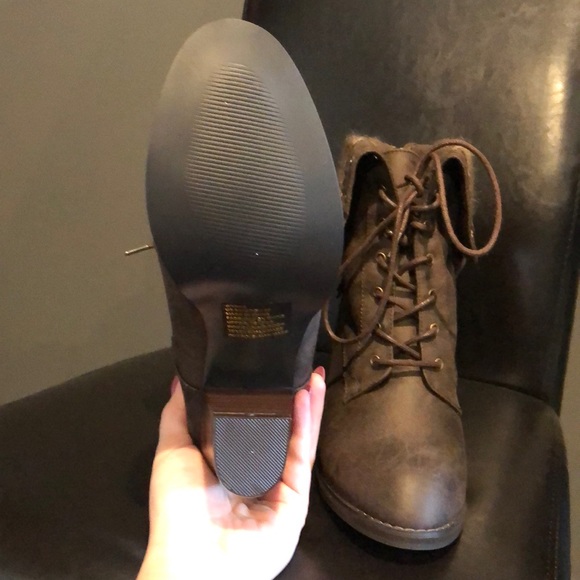 Brown Just Fab military ankle booties size 9 - Picture 8 of 8